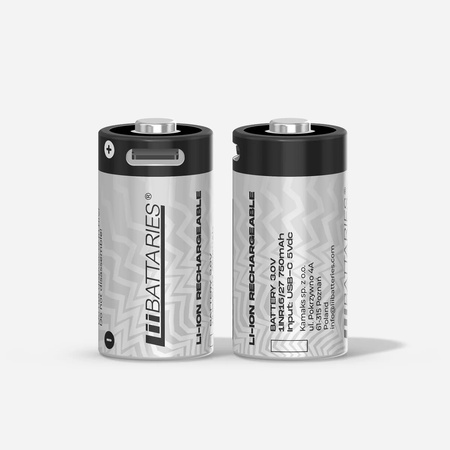 LiiBattaries POWERFUL LITHIUM-ION BATTERY CR123A USB-C 2pcs. 750