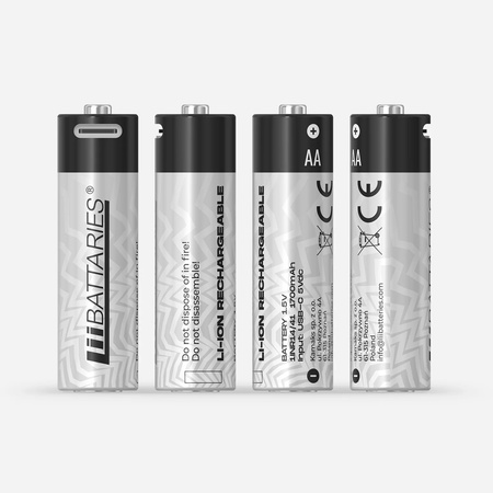 LiiBattaries POWERFUL LITHIUM-ION BATTERY AA 4pcs. USB-C 1700mAh 1.5V