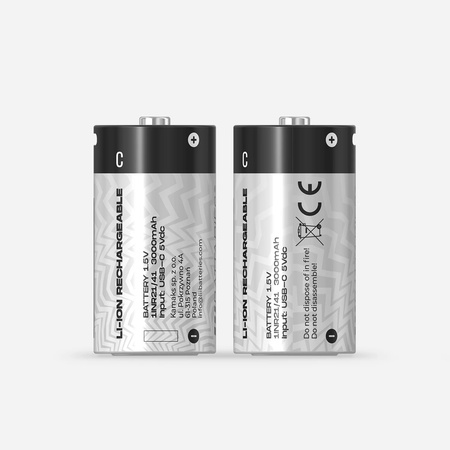 LiiBattaries POWERFUL LITHIUM-ION BATTERY C USB-C 2pcs. 3000mAh